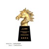 高端馬頭水晶獎杯俱樂部騎馬術(shù)比賽頒獎品生肖馬刻字金屬馬獎杯